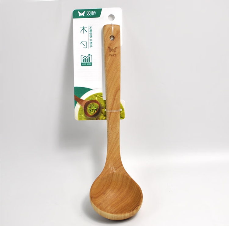 双枪 汤勺炒菜锅通用饭勺不粘锅专用平底锅勺无漆无蜡 27*8cm