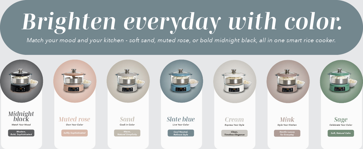 Match your mood and your kitchen - All in one smart rice cooker