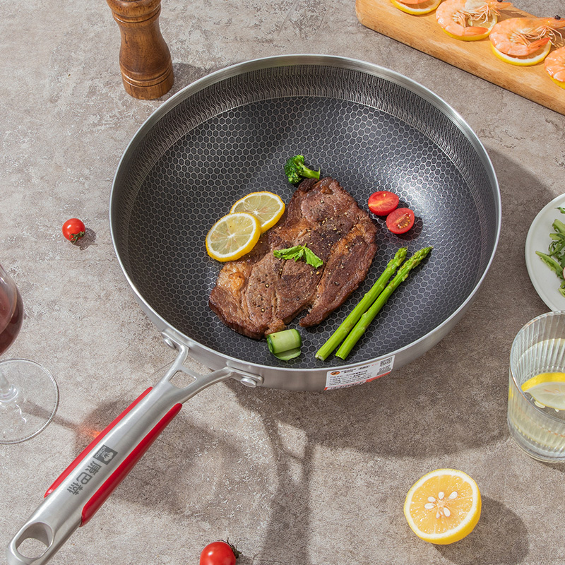 康巴赫 汉莎蜂窝不锈钢煎锅28cm