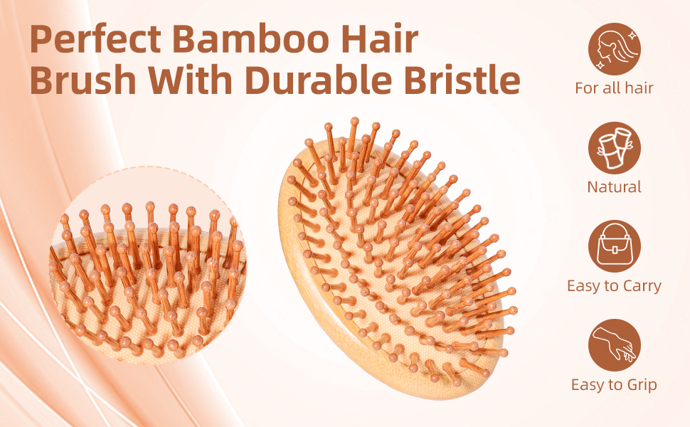Bamboo Hair Brush；Bamboo Bristle