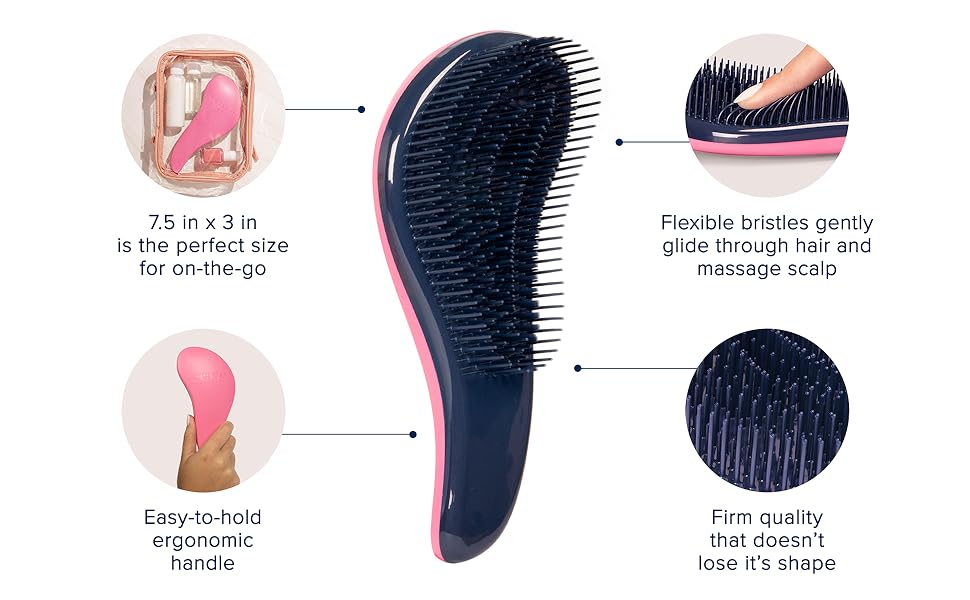 Crave Naturals Glide Thru Detangling Hair Brushes for Adults &amp;amp;amp; Kids Hair