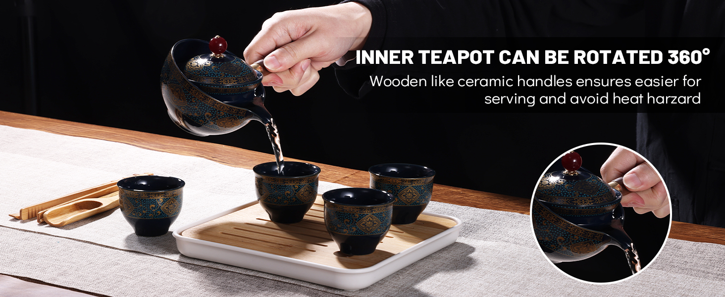 inner teapot can be rotated 360