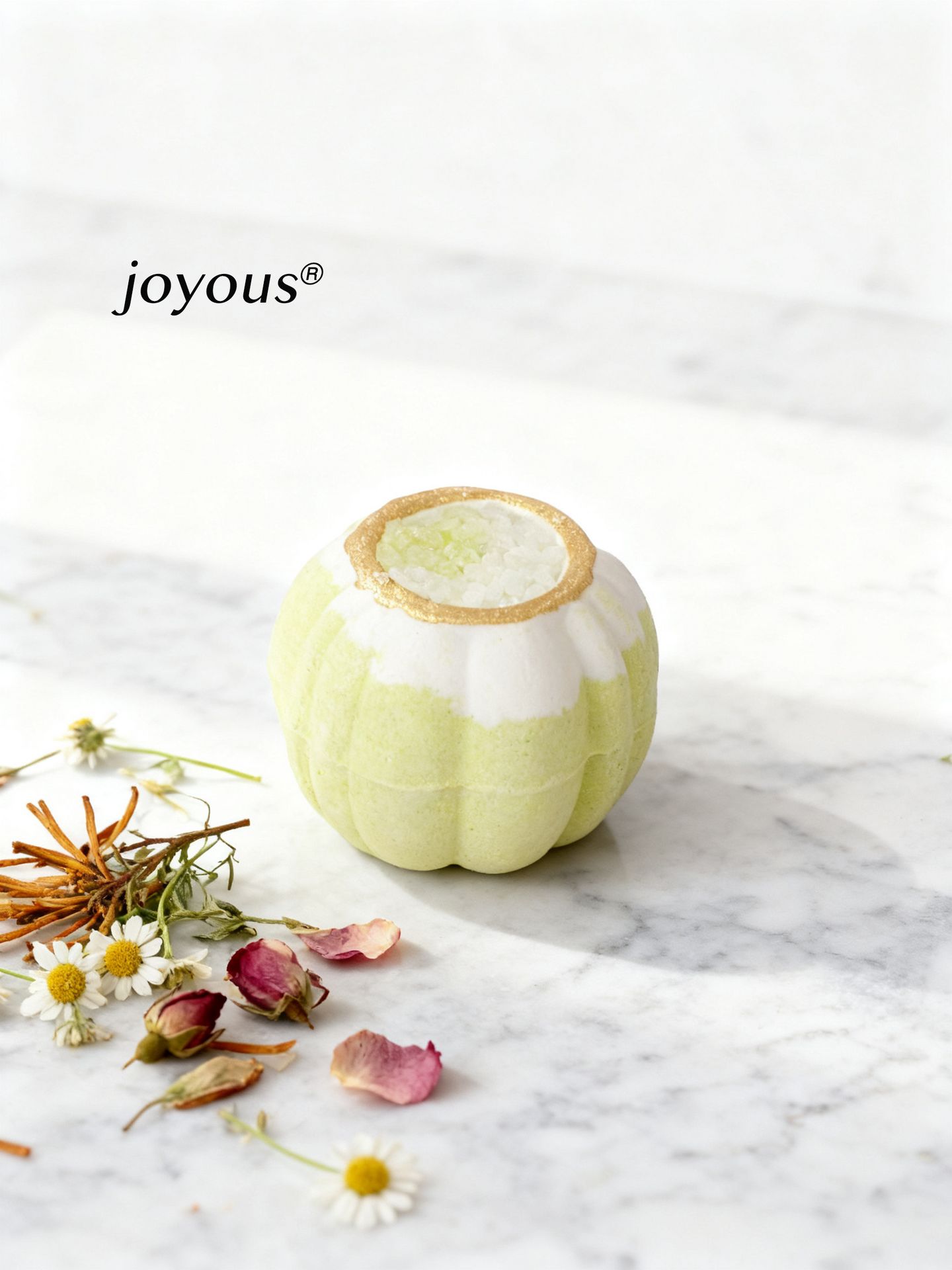 【中国直邮】 Joyous 甄御南瓜香氛浴盐球 四合一礼盒装 110克*4颗 【送泡泡浴液*4包+浴缸袋*4包+玫瑰干花*4包】网红爆炸浴盐泡泡球 滋润保湿泡泡浴 浪漫泡澡