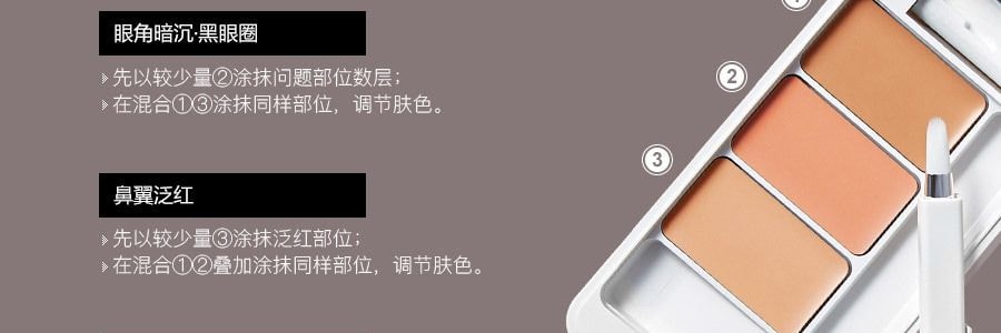 日本IPSA茵芙纱 光透无瑕修饰遮瑕膏E 3色多用遮瑕盘 SPF25 PA+++ 4.5g @COSME大赏受赏 遮盖泪沟眼袋黑眼圈痘印【浪姐化妆师同款】