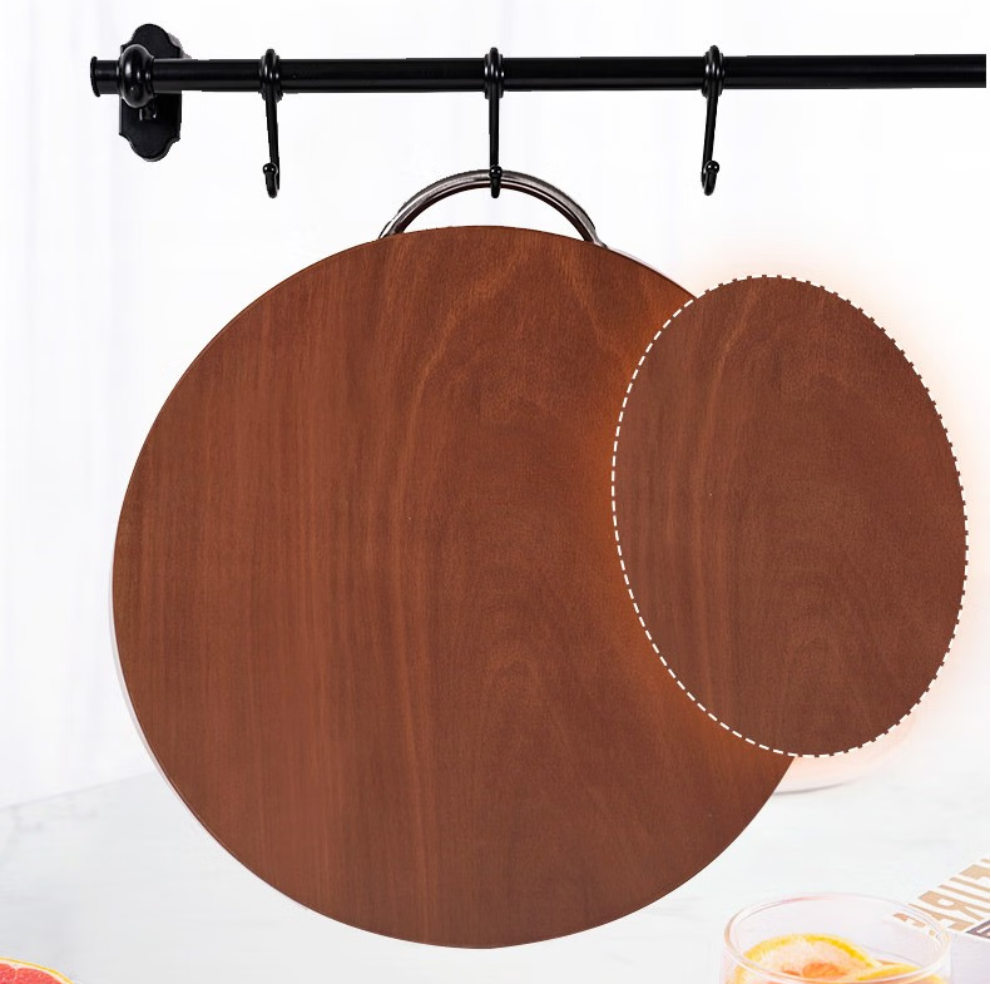 双枪 木砧板案板无漆无蜡蔷薇木乌檀木擀面板实木切菜板35*3.5cm