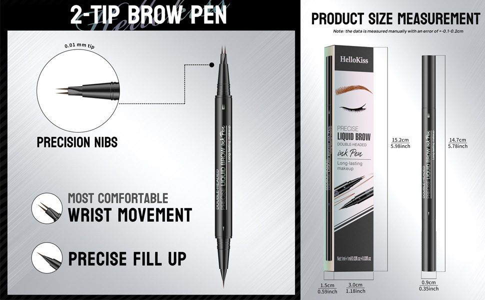2-Tip brow pen,2in1 brow pen,eyebrow pencil dark brown,microblading eyebrow pen,eyebrow pen