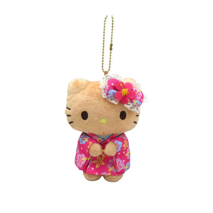 [Livraison directe du Japon] Sanrio Japon Hello Kitty poupée en peluche couleur blé kimono porte-clés pendentif 1 pièce