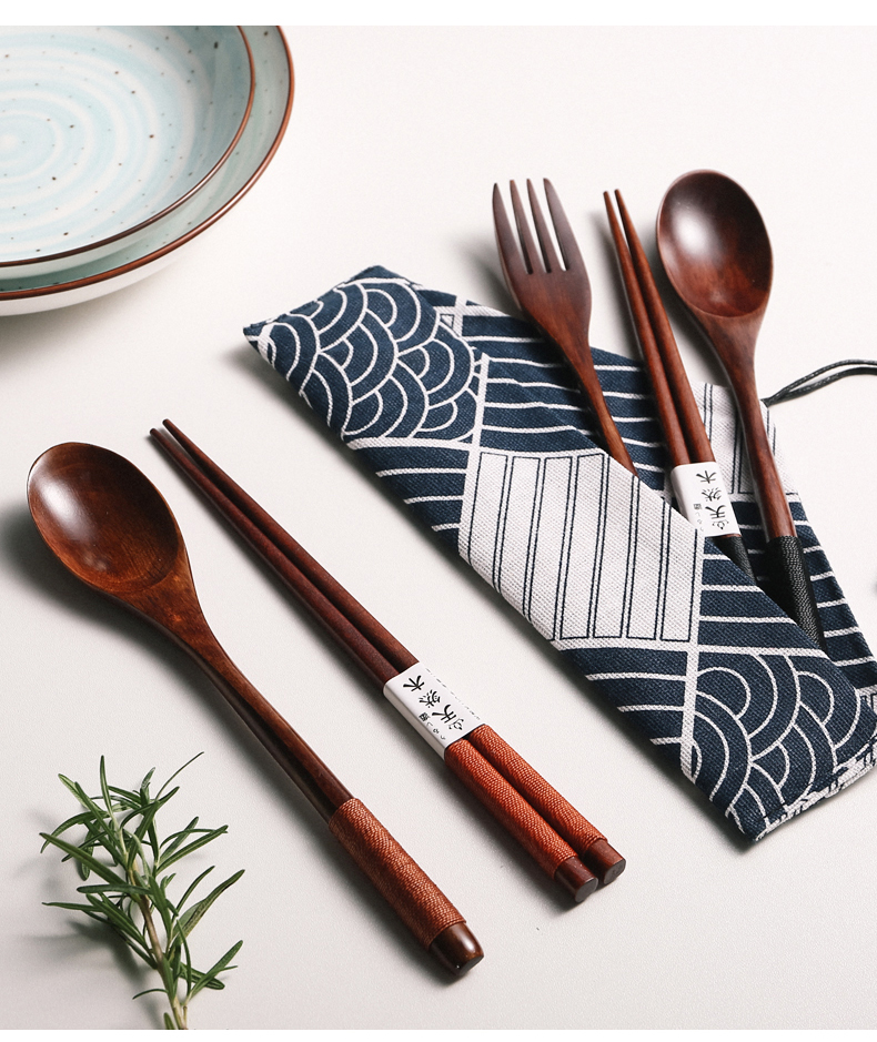 SUMI Artisan-Crafted  Wood Chopsticks & Spoon 2 Packs