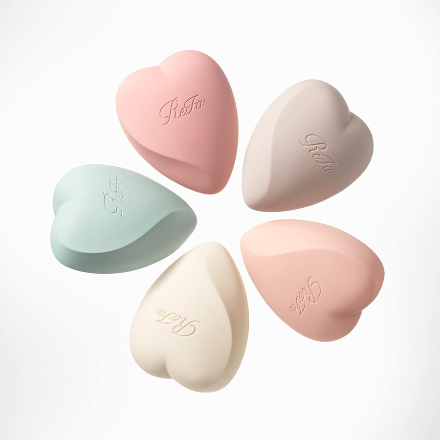 【Expédition directe du Japon】 REFA Japon Soin du cuir chevelu Peigne de massage du cuir chevelu en forme de cœur Portable sec et humide 1 pièce Or rose mat
