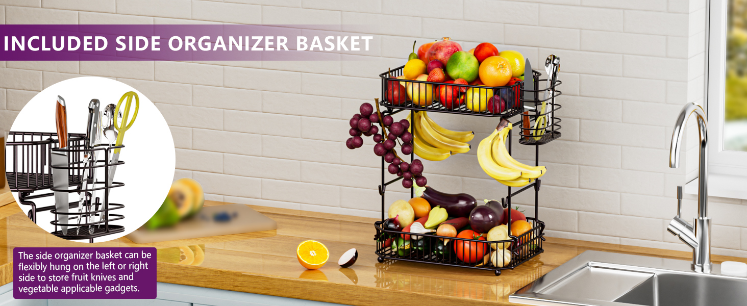 2 Tier Fruit Basket for Kitchen Counter