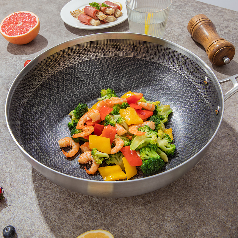 康巴赫 汉莎蜂窝不锈钢煎锅28cm