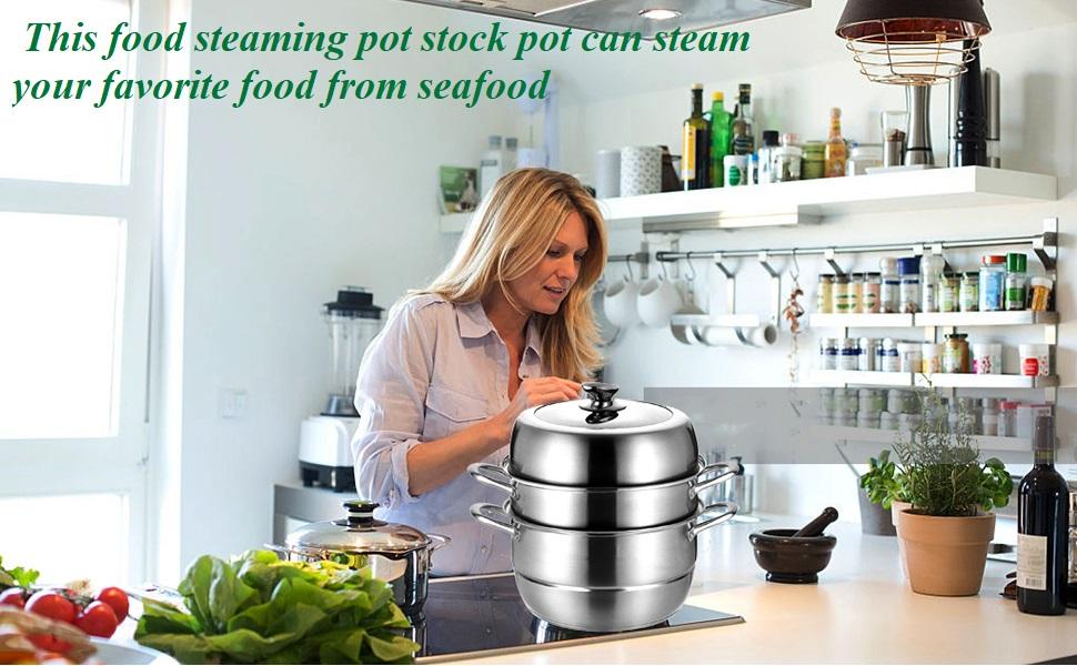 Steamer Pot Stainless Steel 3Tier - 28cm Steamer Pot