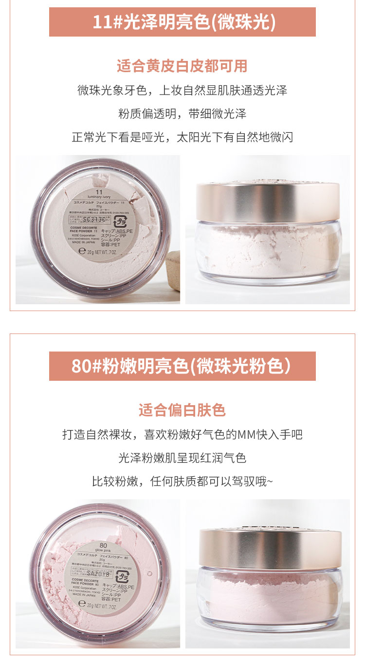 【日本直郵】COSME DECORTE 黛珂 AQMW蜜粉 散粉定妝粉 #00色號 裸妝肌 20g