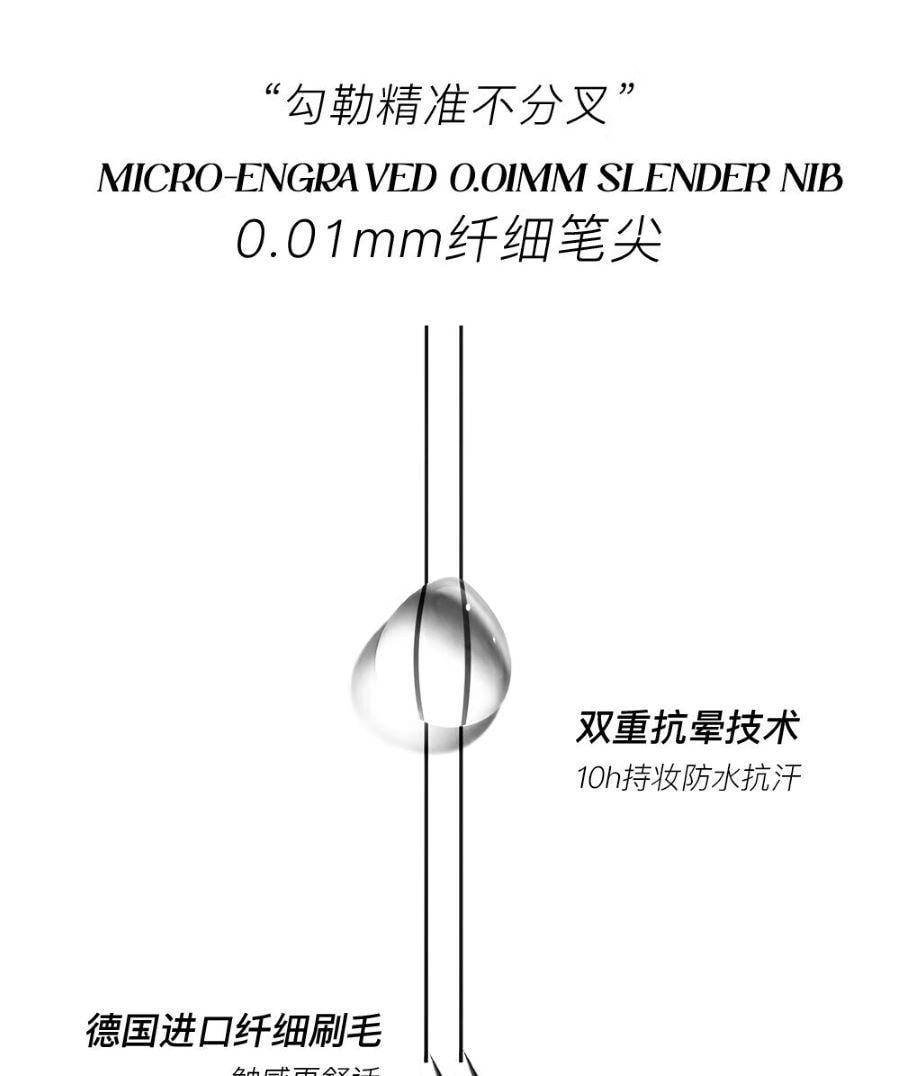 三资堂 二叉眉笔 防水汗持久不脱色 根根分明极细野生眉下睫毛 02迷灰棕【百搭不挑皮】