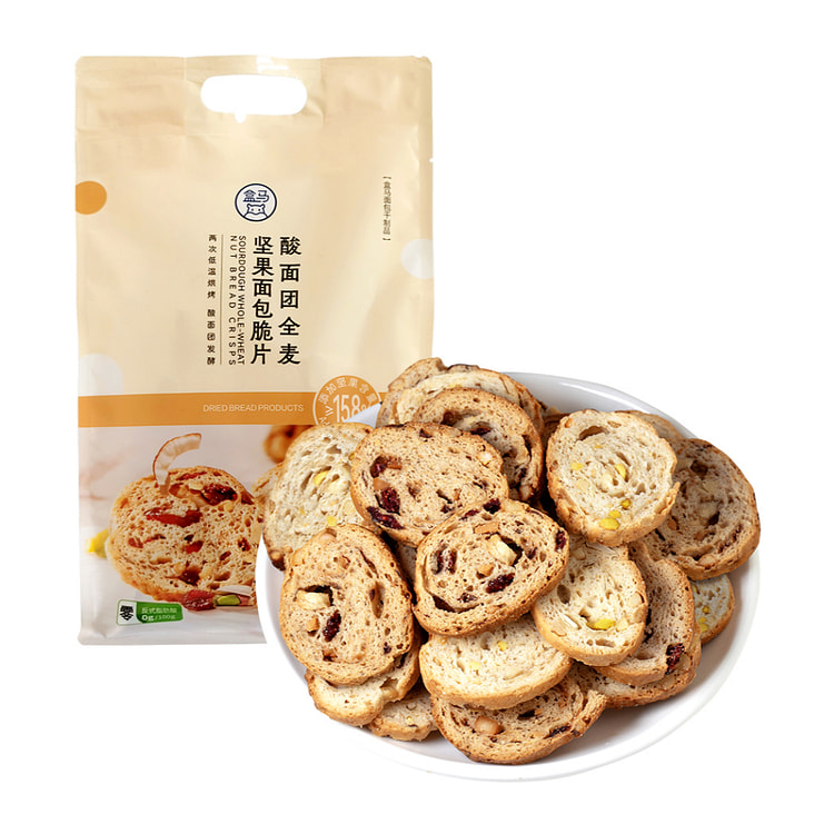 盒马 酸面团全麦坚果黄油面包脆片120g 120 克