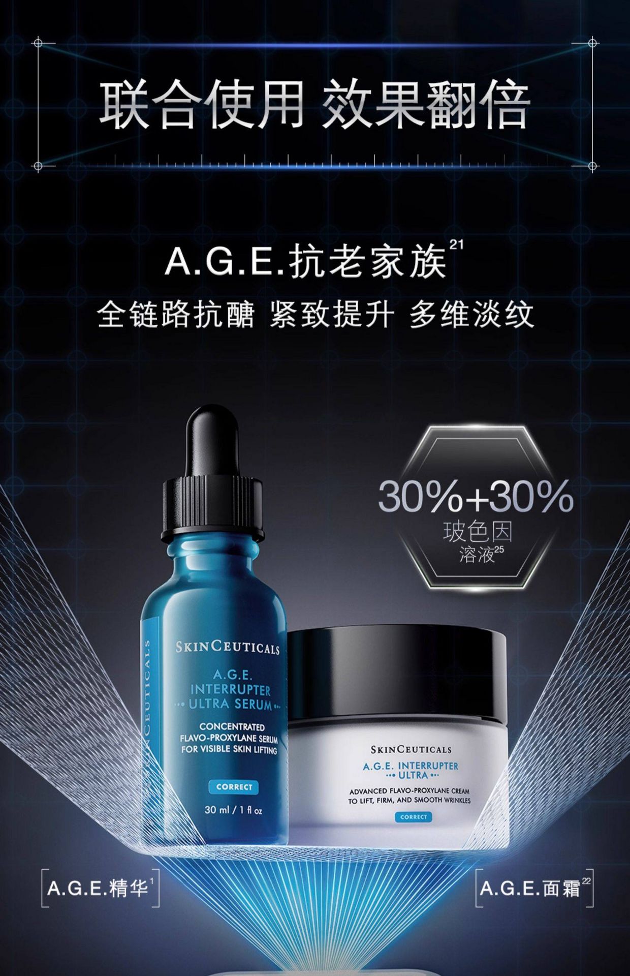 美國 SKINCEUTICALS 修麗可 修麗可 AGE精華30%玻色因抗老 保濕修護緊緻30ml