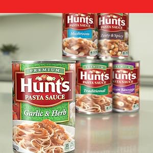 A variety of simple and quick pasta sauces from Hunt’s