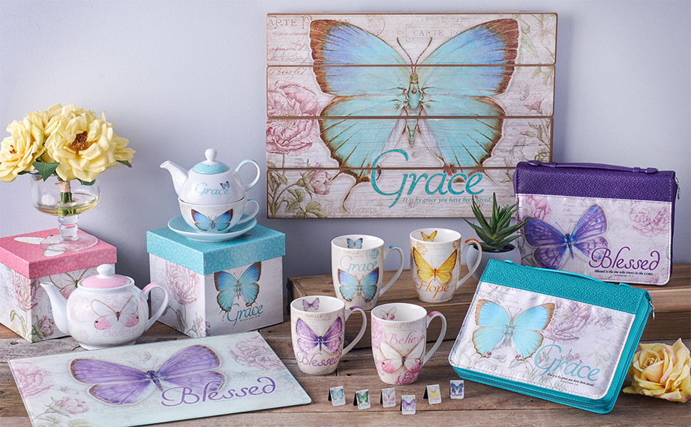 Christian Art Gifts Botanic Butterfly Collection 
