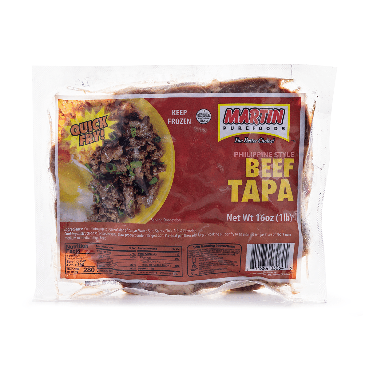 Tapa de Res Martin Purefoods, Rápida Fritura, Congelada 16 onza(s)