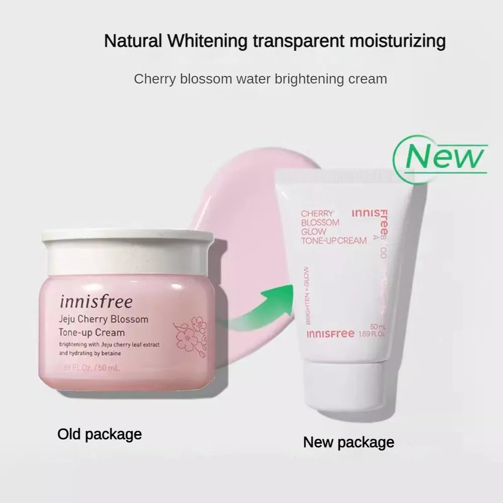 Innisfree Jeju Cherry Blossom Glow Tone-Up Cream 50ml (Renewed 2024) – Princess Cosmetics Qatar