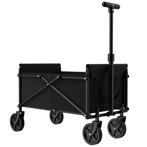 Small Collapsible Folding Wagon Beach Wagon Cart Heavy Duty Utility Grocery Cart - Picture 3 of 9