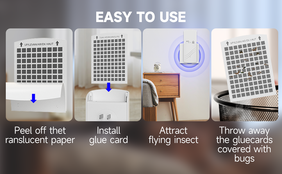 2024新款【黏捕式滅蚊燈】家用室內捕蚊器UV 紫光誘捕式捕蠅器附小夜燈功能 附2塊黏板