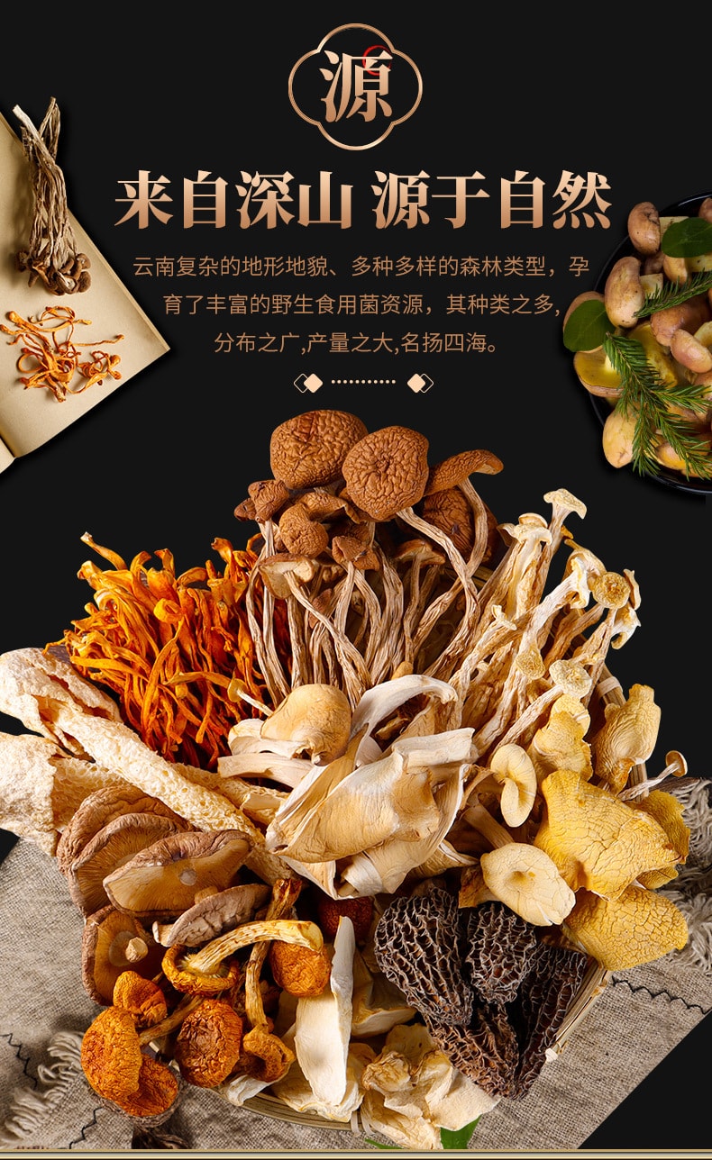 中國 滇二娃 每包含6顆羊肚菌 燉肉滋補山珍湯 農科院技術支持 精品山珍十味菌湯包  50克 