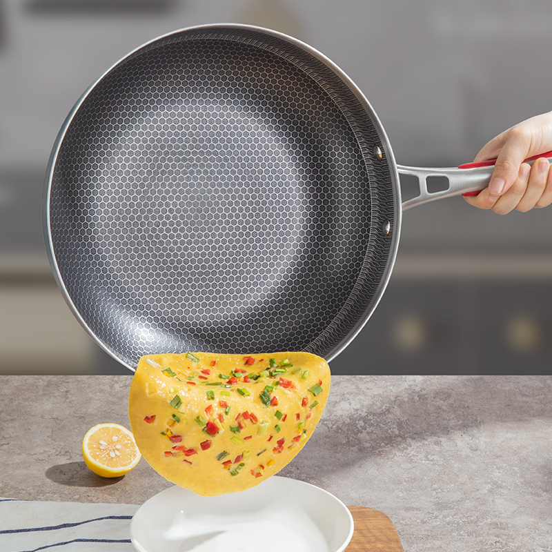 康巴赫 汉莎蜂窝 304不锈钢煎锅 26cm