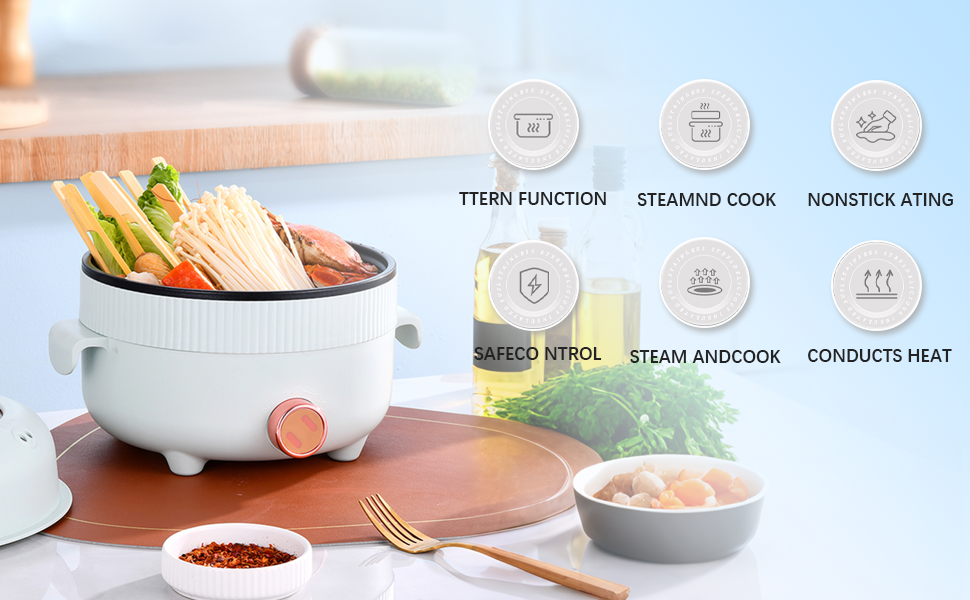 Electric Hot Pot 2.2L with Steamer