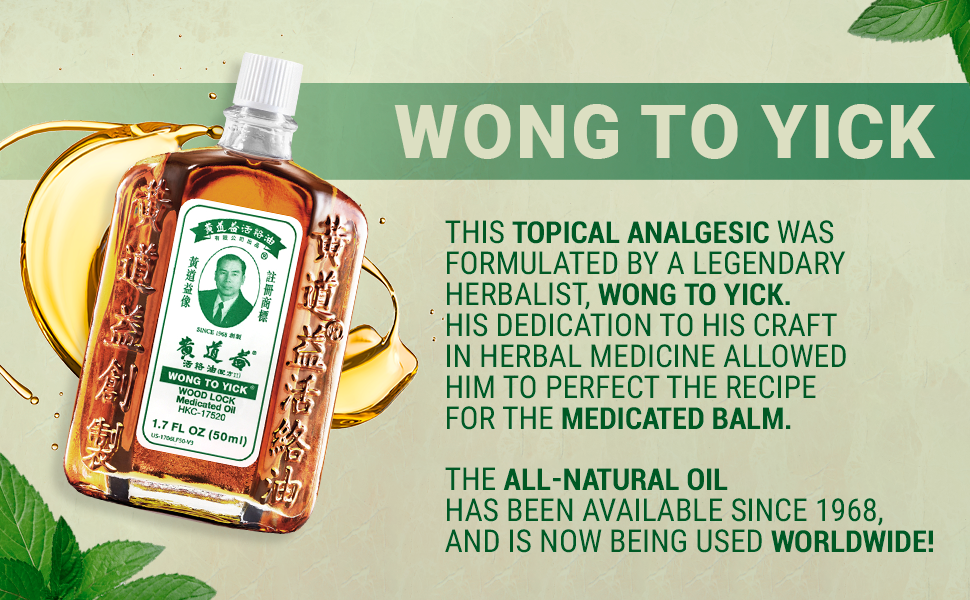 Topical Analgesic, Wong To Yick, Medicated Balm, All-Natural Oil, Worldwide
