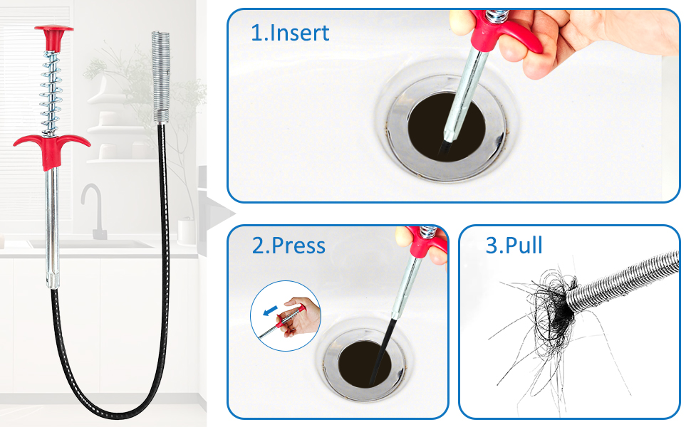 snake toilet auger drain hair remover drain cleaner tool