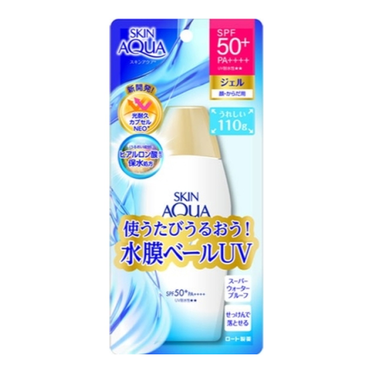楽天市場】ロート製薬 スキンアクア スーパーモイスチャージェル 110g 顔・からだ用 スーパーウォータープルーフ SPF50+PA++++ : ケンコウlife