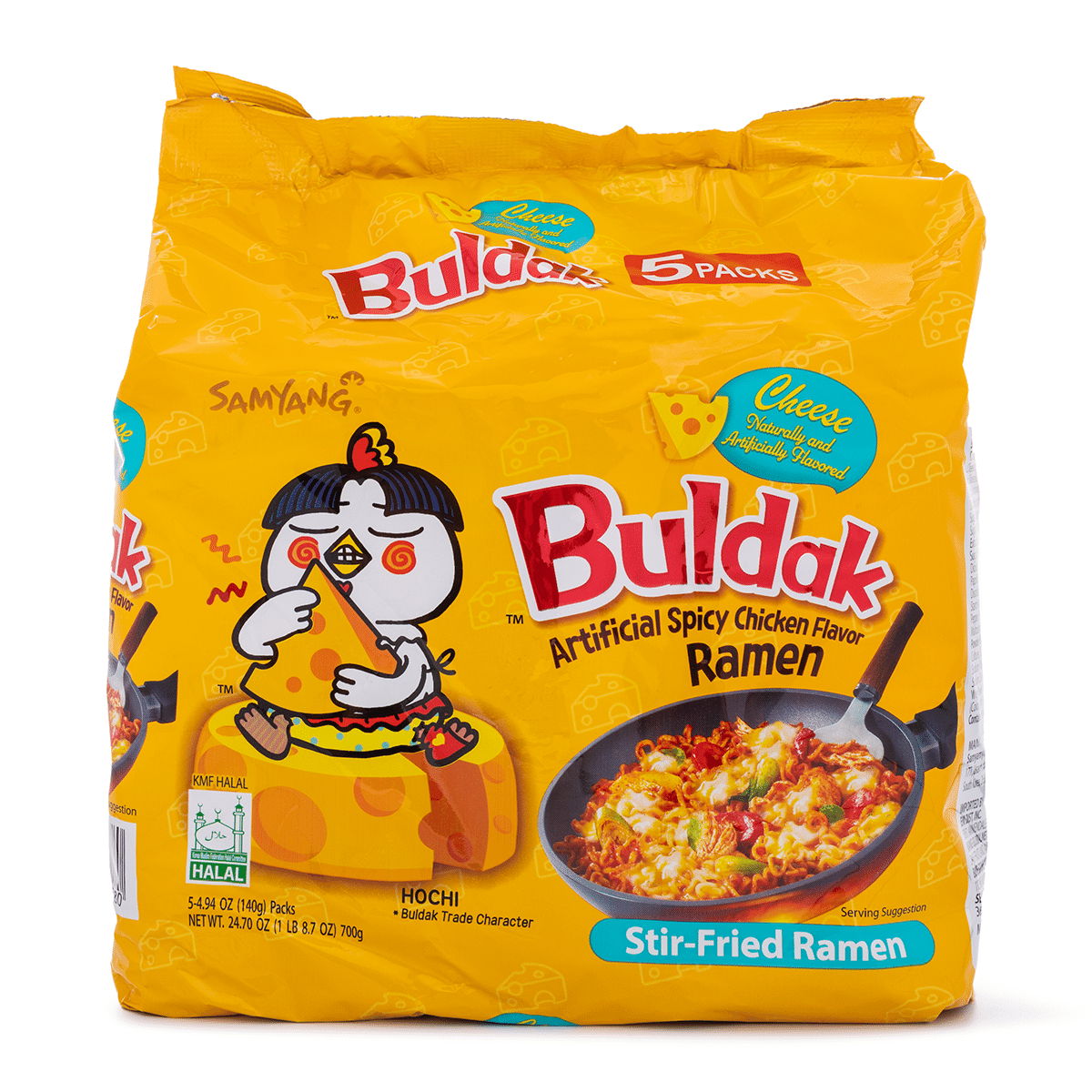 Samyang Buldak Ramen, Cheese Hot Chicken Flavor 4.94 oz*5 each