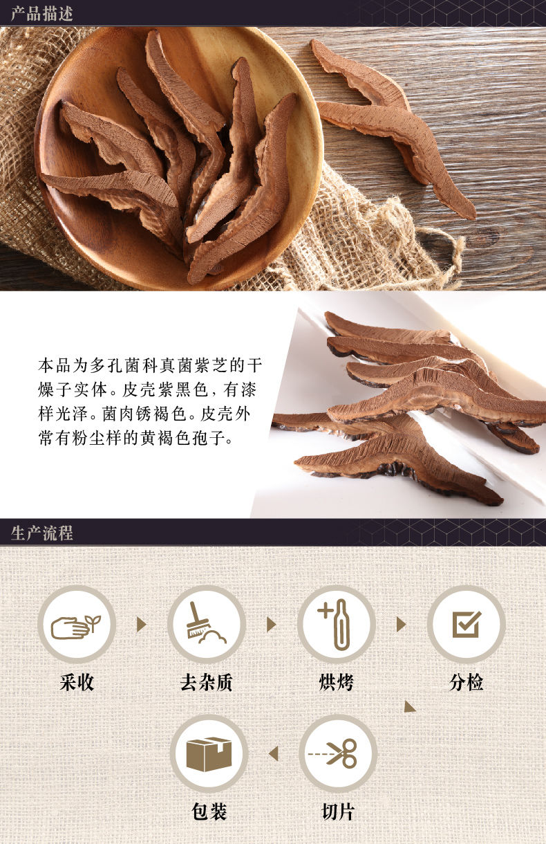 香港 楼上 特选黑灵芝片 151克