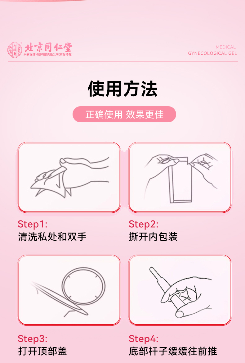 【中國直郵】北京同仁堂  醫用婦科凝膠  私處緊緻 增加彈性 緊緻水潤  1盒