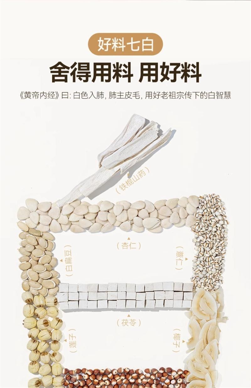 【中國直郵】 璞匠 杏仁七白飲23g*10袋/盒 南杏仁粉薏仁茯苓山藥粉營養早餐代餐粉七白粉230g
