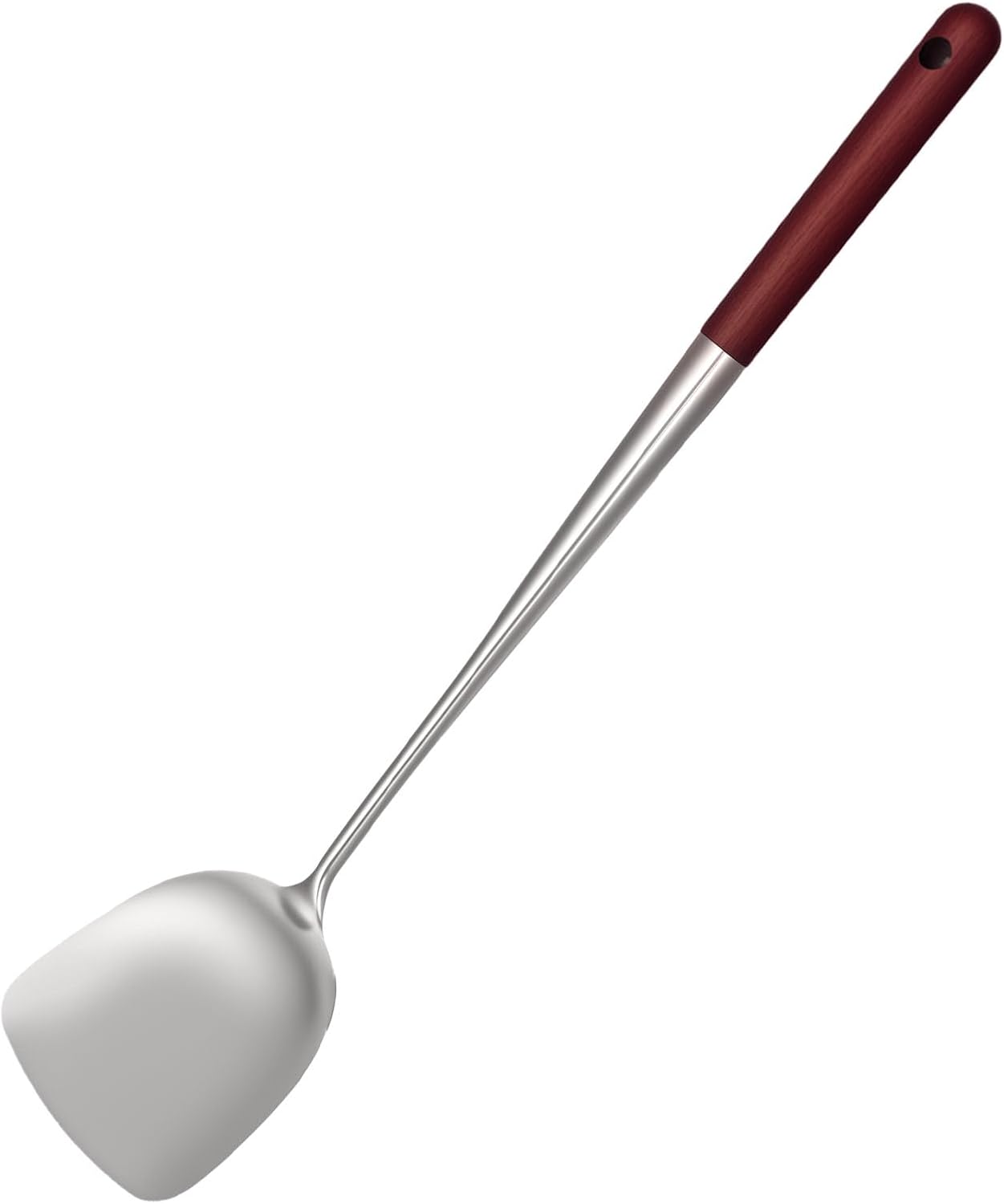 高品质炒锅铲带防烫木柄 不锈钢锅铲 烹饪铲 炒菜铲 炒锅铲木柄烹饪铲子 17英寸厨房用具,用于搅拌混合翻转烹饪