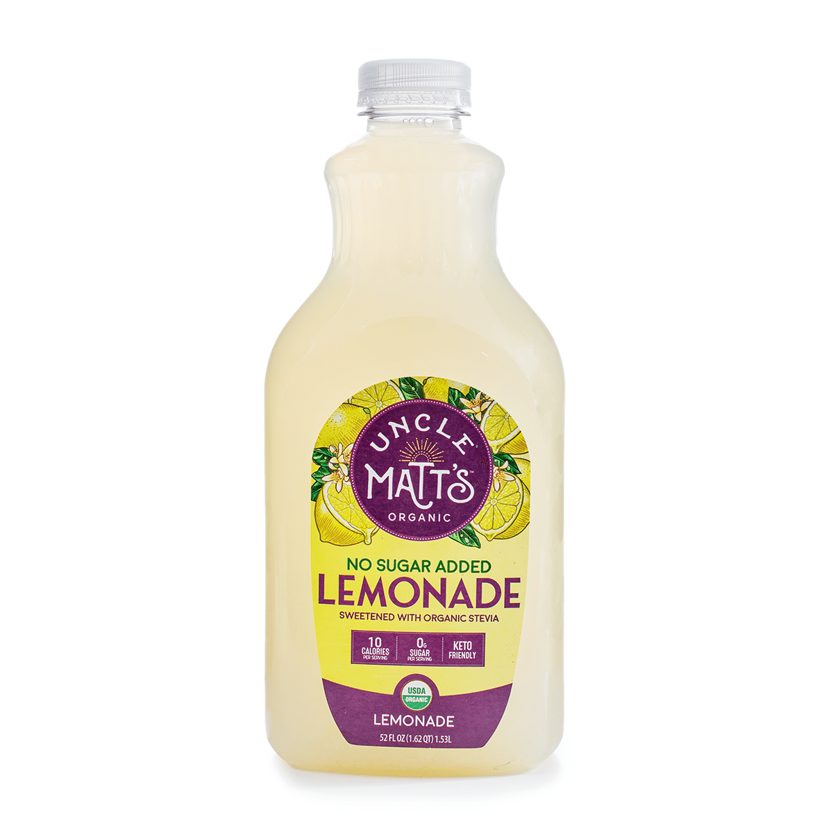 Uncle Matt’s Organic Lemonade, No Sugar Added 52 oz