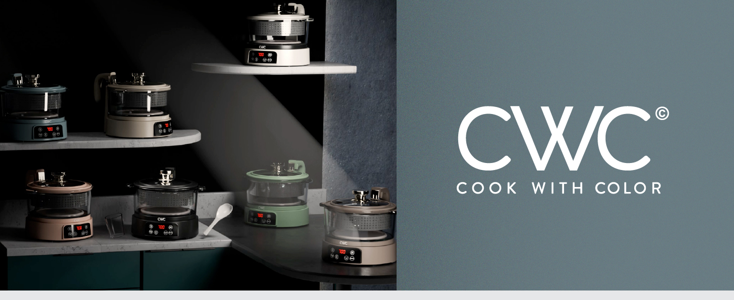 CWC Cook With Color 3L Glass Low Carb Rice Cooker Makes 6 Cups Cooked Low Sugar Rice