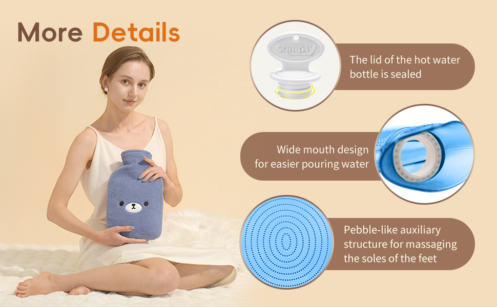 samply hot water bottle with cute cover