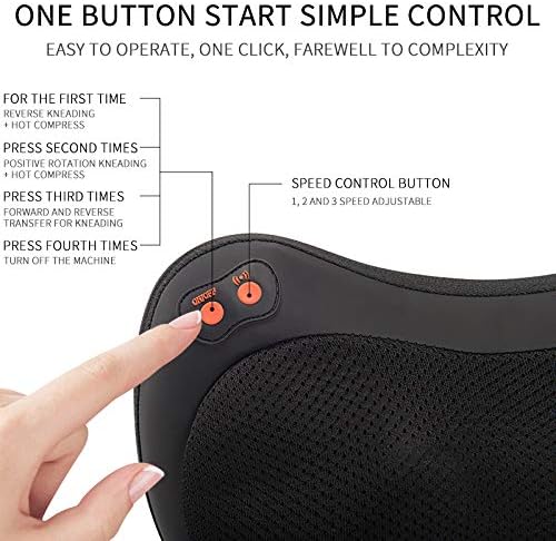 電動頸部和背部按摩器,按摩靠枕帶深層組織按摩和熱療功能,背部頸部肩部多位置按摩放鬆,最佳禮物,美國倉庫發貨,一件包郵