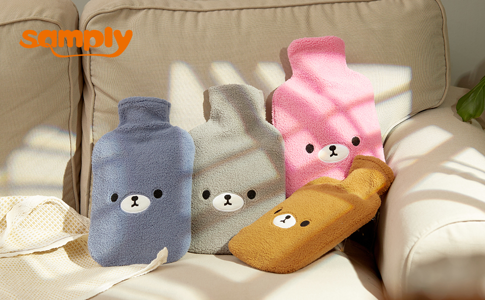 samply hot water bottle with cute cover