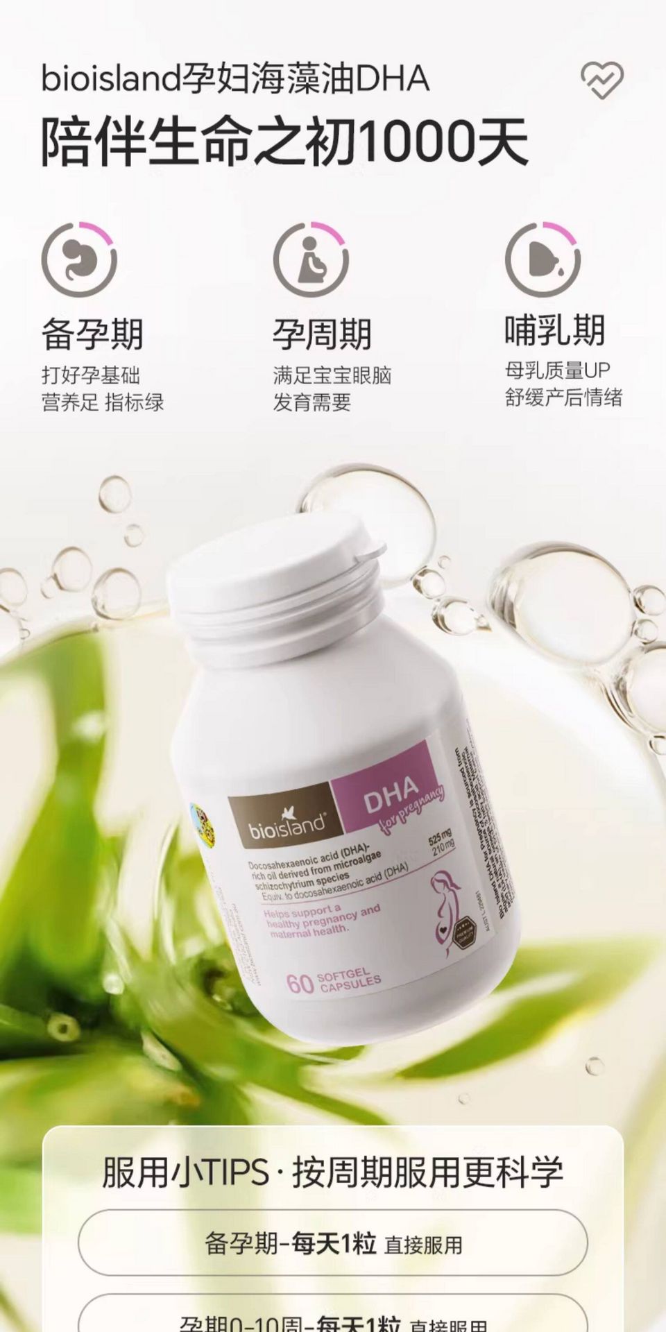澳洲bioisland佰澳朗德海藻油DHA 60粒 1 瓶 - Weee!