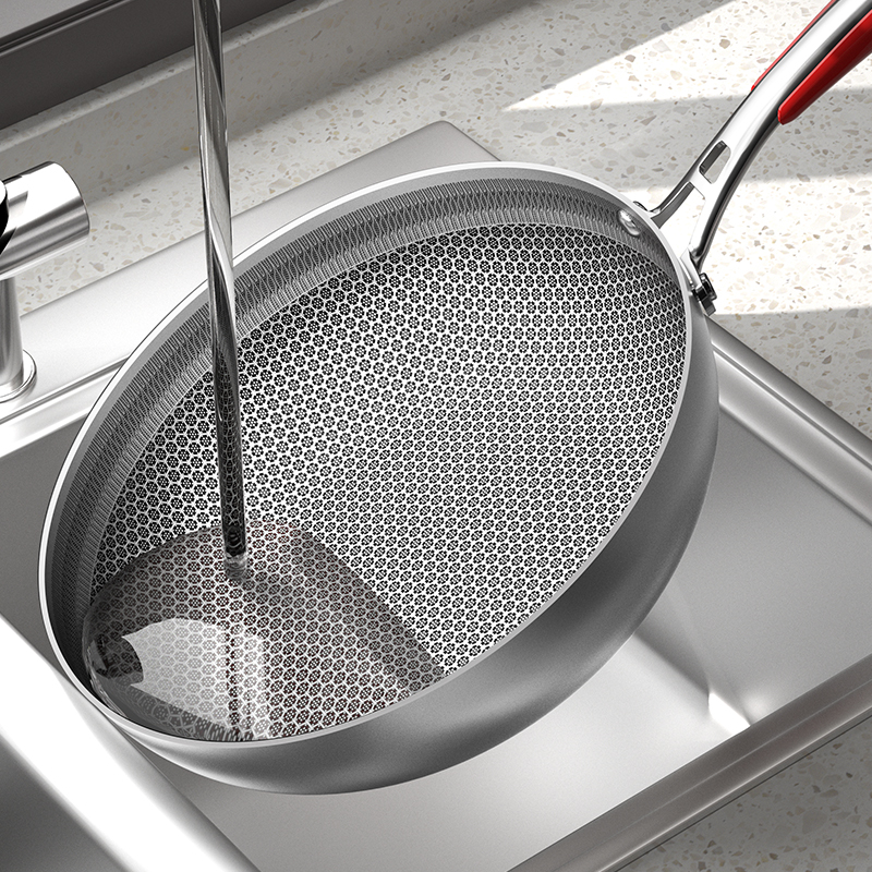 康巴赫 汉莎蜂窝不锈钢煎锅28cm