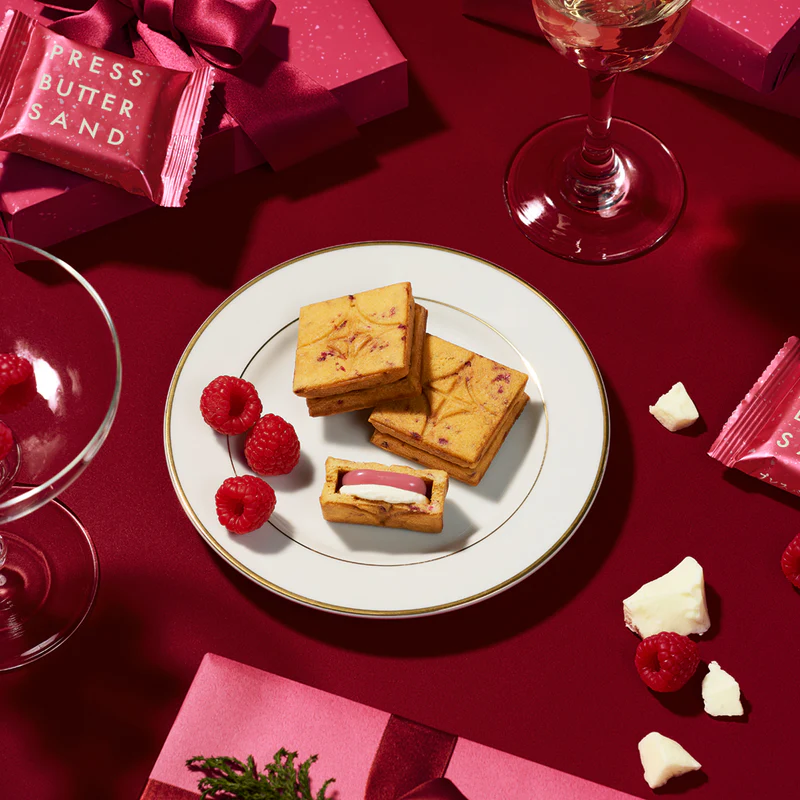 【日本直郵】日本 press butter sand 東京車站人氣網紅 覆盆子白巧克力夾心曲奇 5枚入