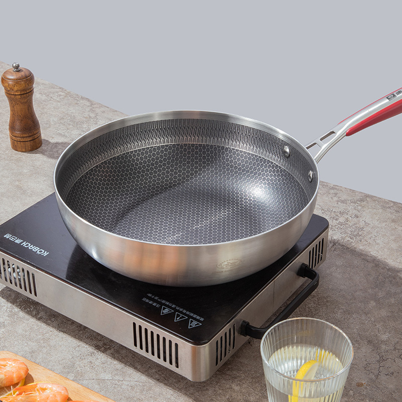 康巴赫 汉莎蜂窝 304不锈钢煎锅 26cm