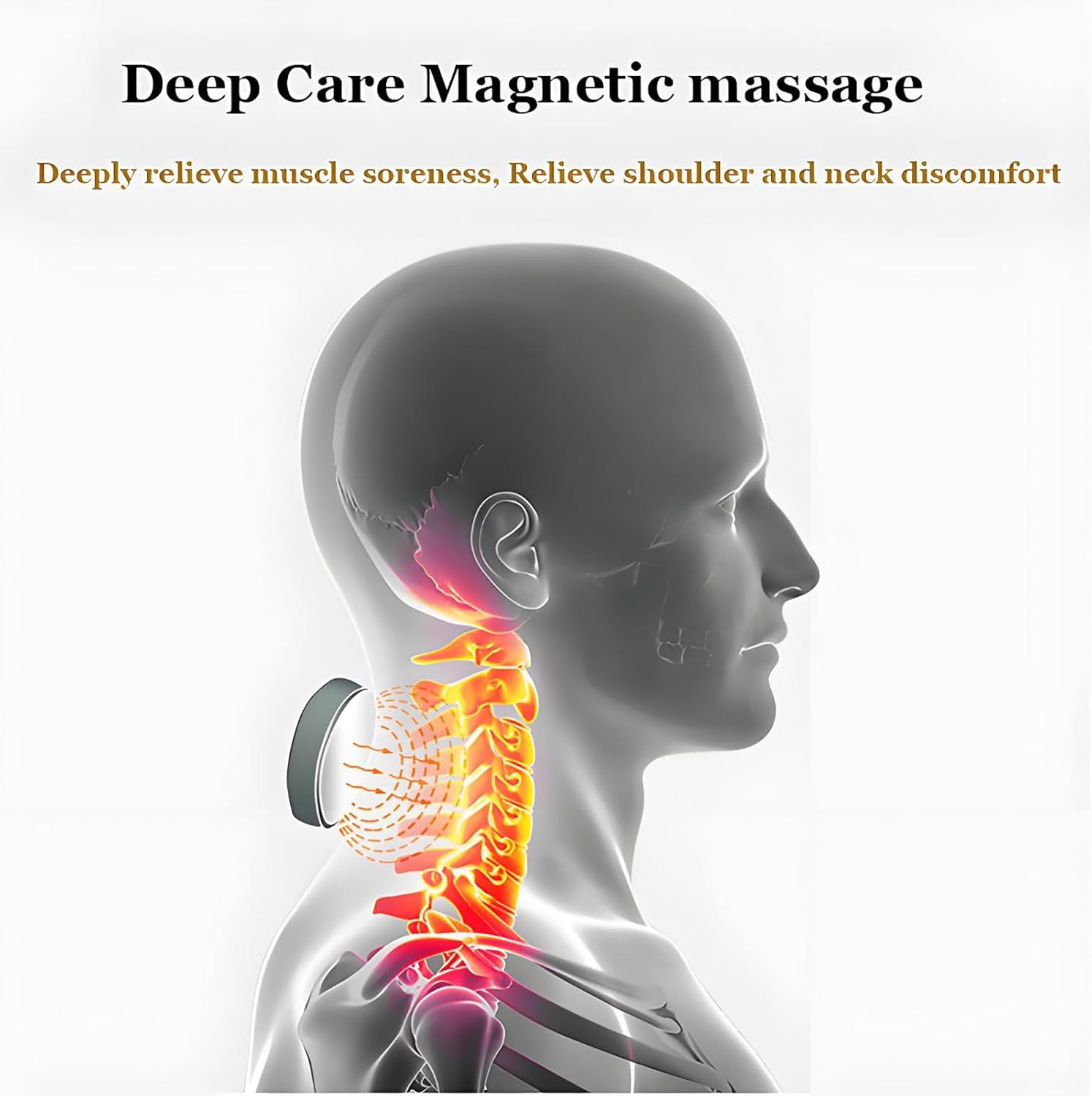 頸部按摩儀 帶加熱功能 深層肌肉激活,6 種模式,15 種強度,免手持,符合人體工學設計,靜音放鬆