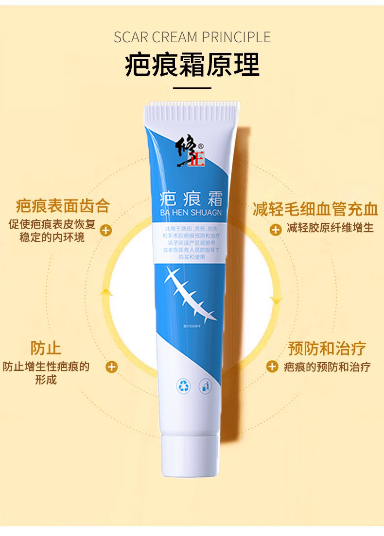 修正 疤痕霜 祛疤祛痘印 燒傷燙傷疤痕痘印修復神器  20g/支(小紅書種草推薦)