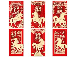 6 Patterns 36 Pcs Lunar New Year Red Envelopes 2026