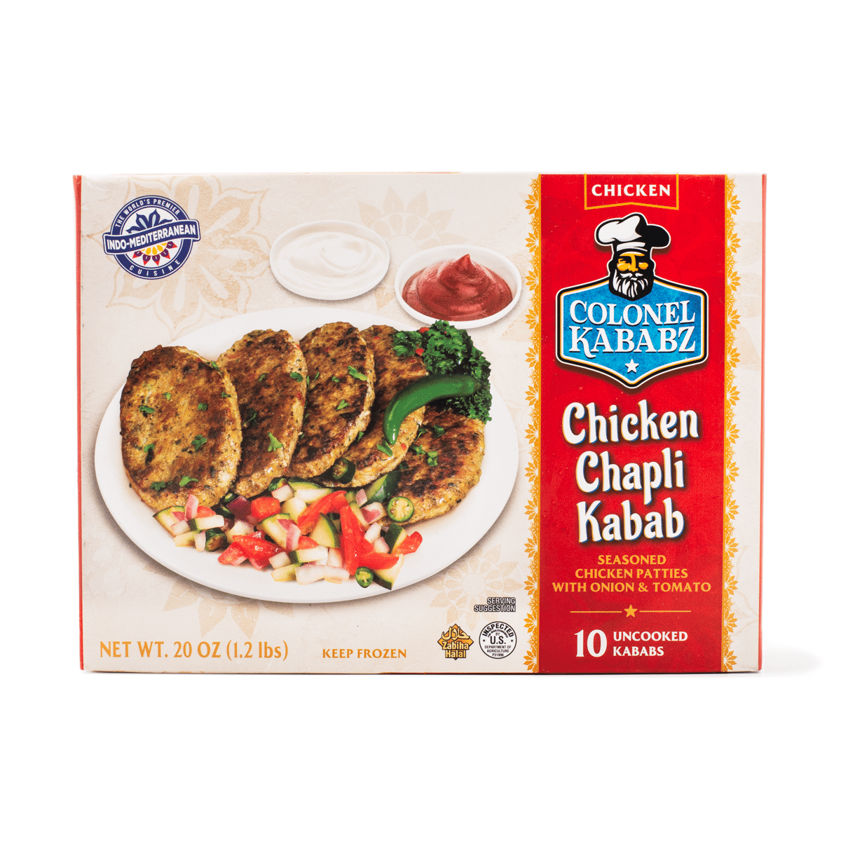 Colonel Kababz Chicken Chapli Kabab, Frozen 20 oz